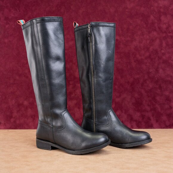Sofft Woman Black Leather Comfortable Western Riding Zip Knee Boots size 6 - Picture 1 of 10